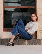 Sandales À Talons Flango - Cuir Noir - Femme