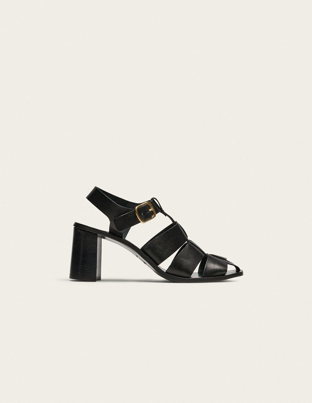 Sandales À Talons Flango - Cuir Noir - Femme