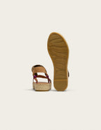Espadrilles Flore - Suède Magenta Kaki Beige