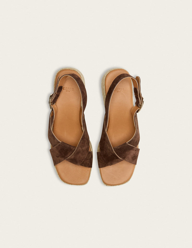 Espadrilles Hawa - Suède Marron