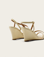 Sandales À Talons Hono - Cuir Plissé Écru - Femme