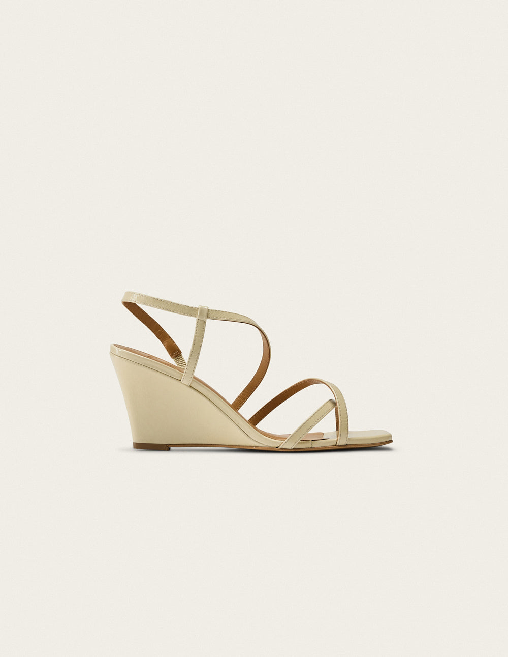 Sandales À Talons Hono - Cuir Plissé Écru - Femme