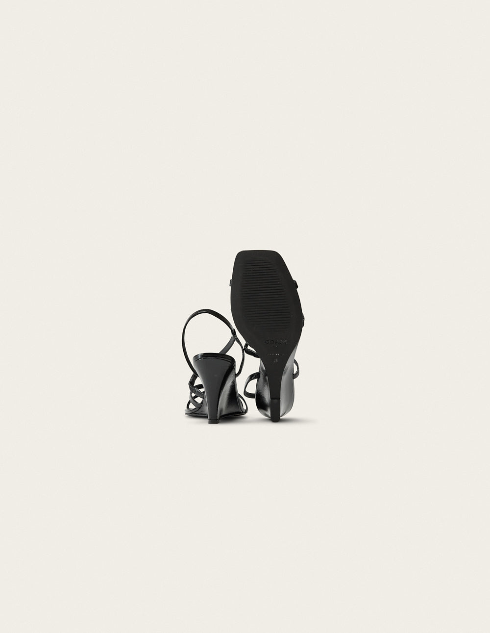 Sandales À Talons Hono - Cuir Plissé Noir - Femme