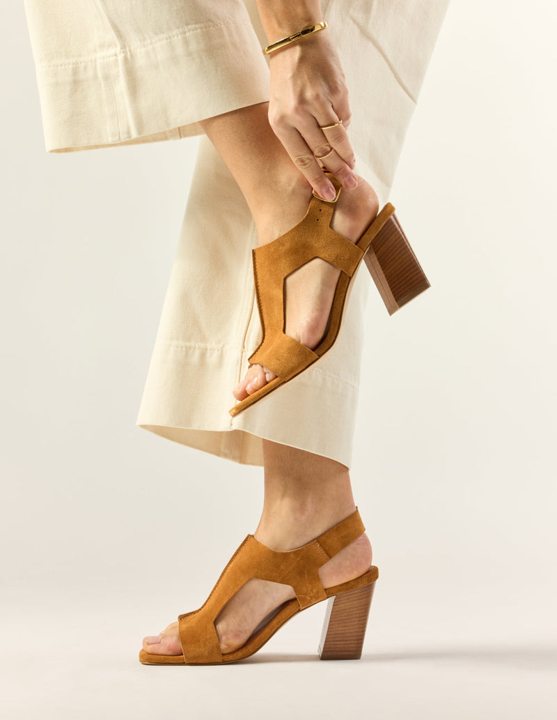 Sandales À Talons Ilani - Suède Ambre