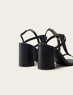 Sandales À Talons Joy - Cuir Noir - Femme