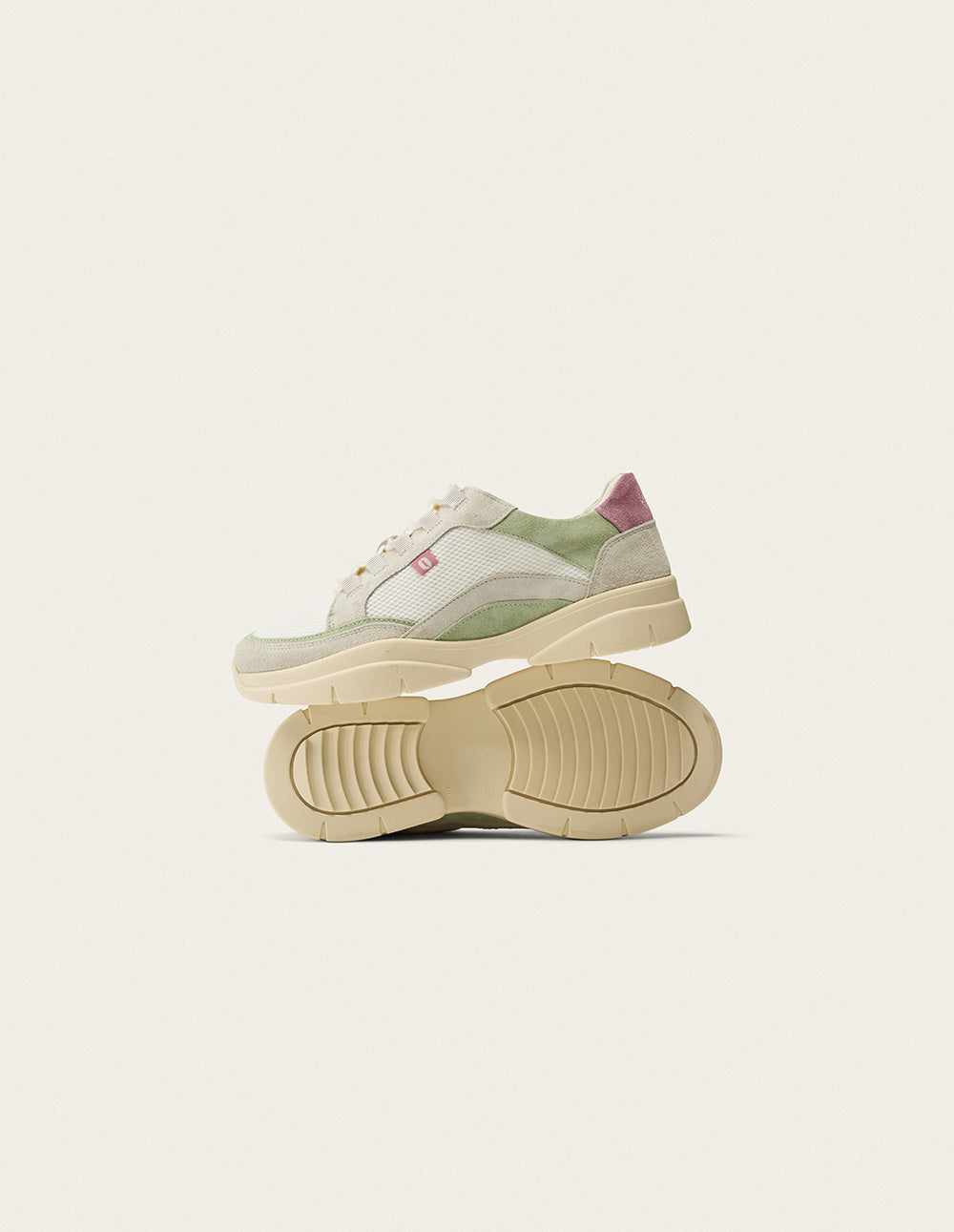 Baskets Basses Laura - Ivoire Vert - Femme