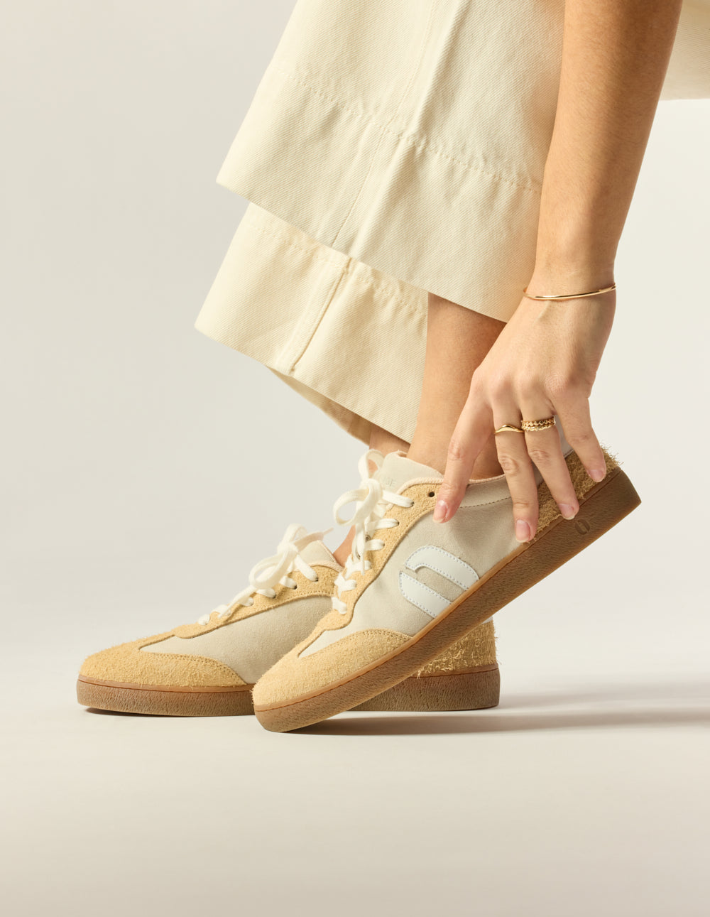 Baskets Basses Lucia - Beige Ivoire Blanc - Femme