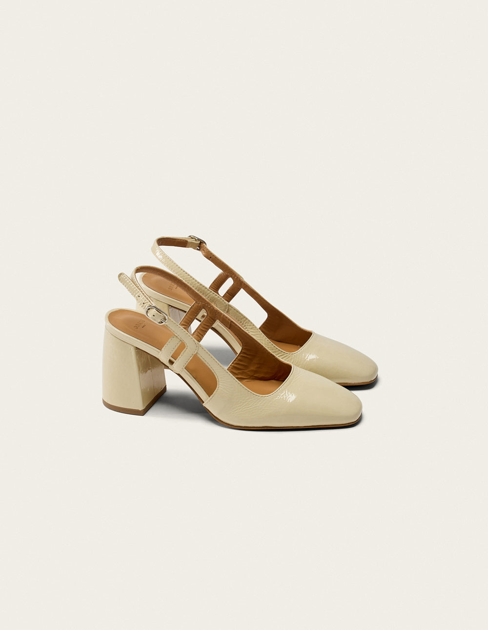 Escarpins Marcie - Cuir Plissé Écru