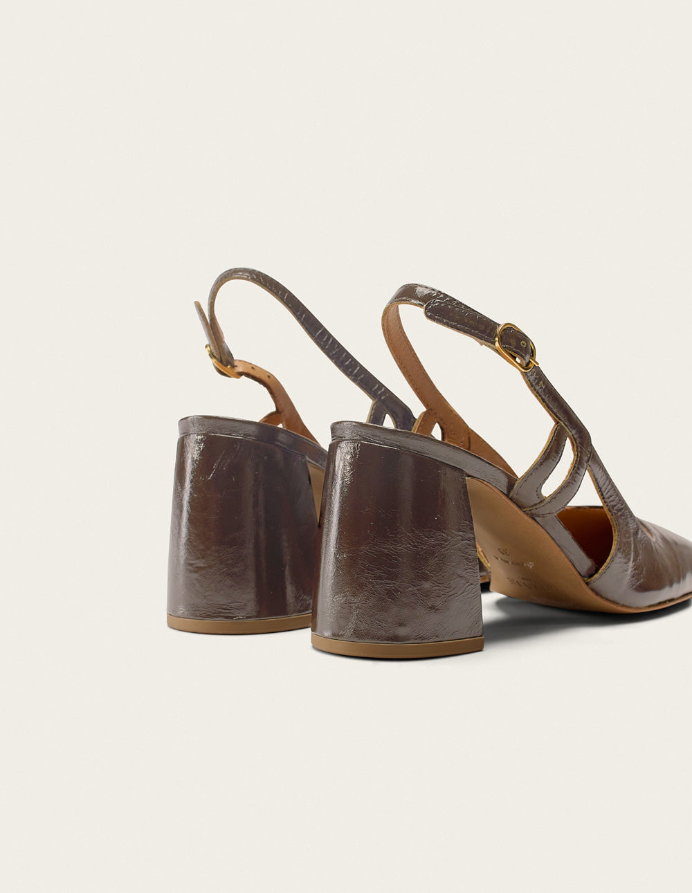 Escarpins Marcie - Cuir Plissé Kaki - Femme