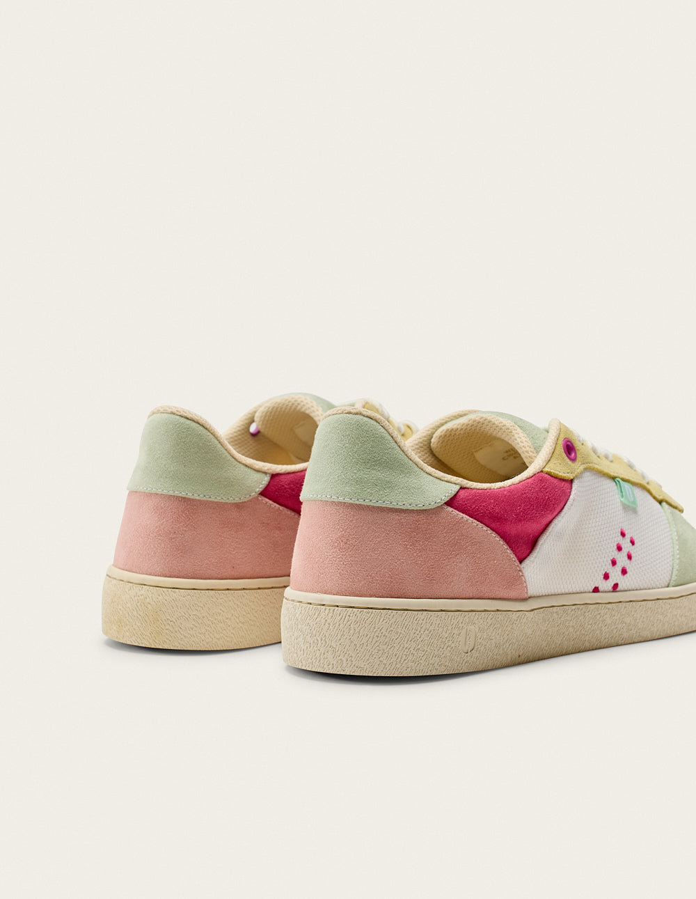 Baskets Basses Marie - Vert Blanc Jaune - Femme