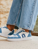 Baskets Basses Matthieu - Ciel Blanc Pétrole