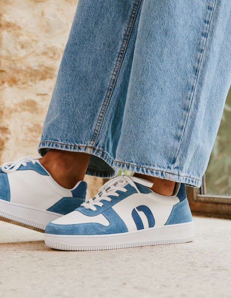 Baskets Basses Matthieu - Ciel Blanc Pétrole