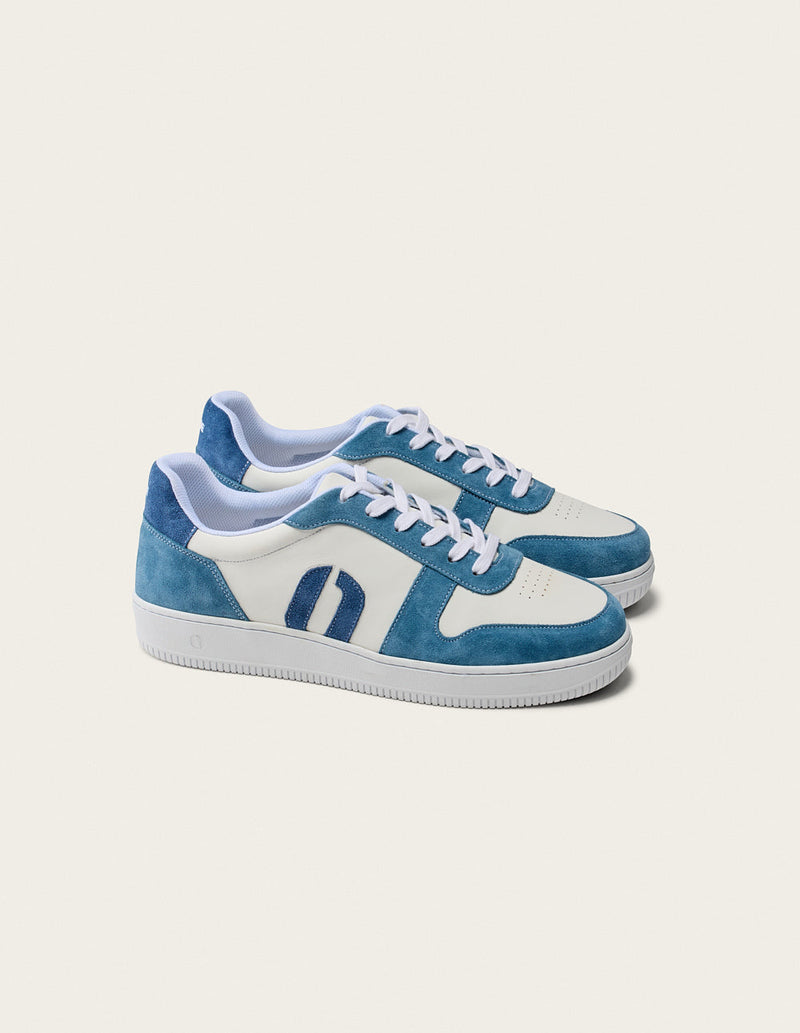 Baskets Basses Matthieu - Ciel Blanc Pétrole