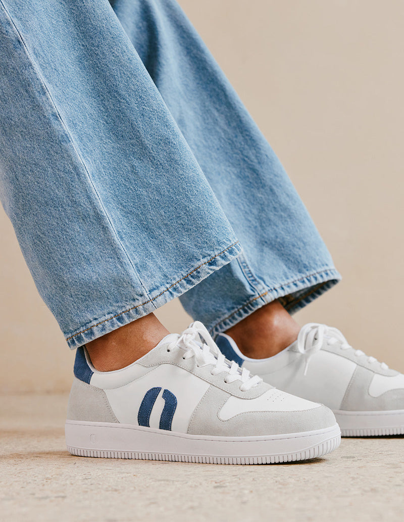 Baskets Basses Matthieu - Gris Blanc Pétrole