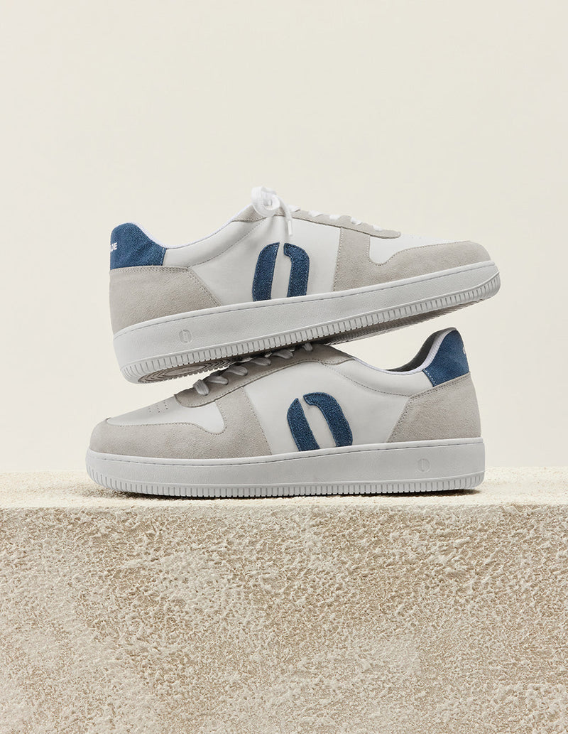 Baskets Basses Matthieu - Gris Blanc Pétrole