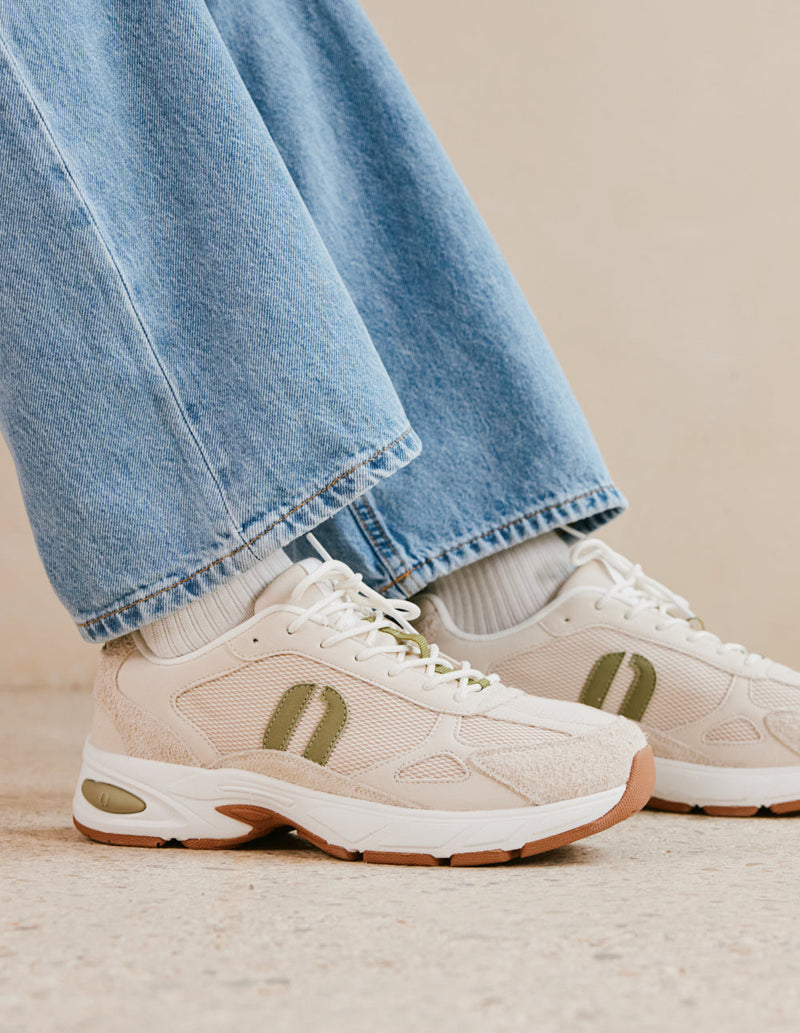 Baskets Basses Max - Ecru Kaki Clair