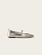 Ballerines Serra - Cuir Plissé Argenté