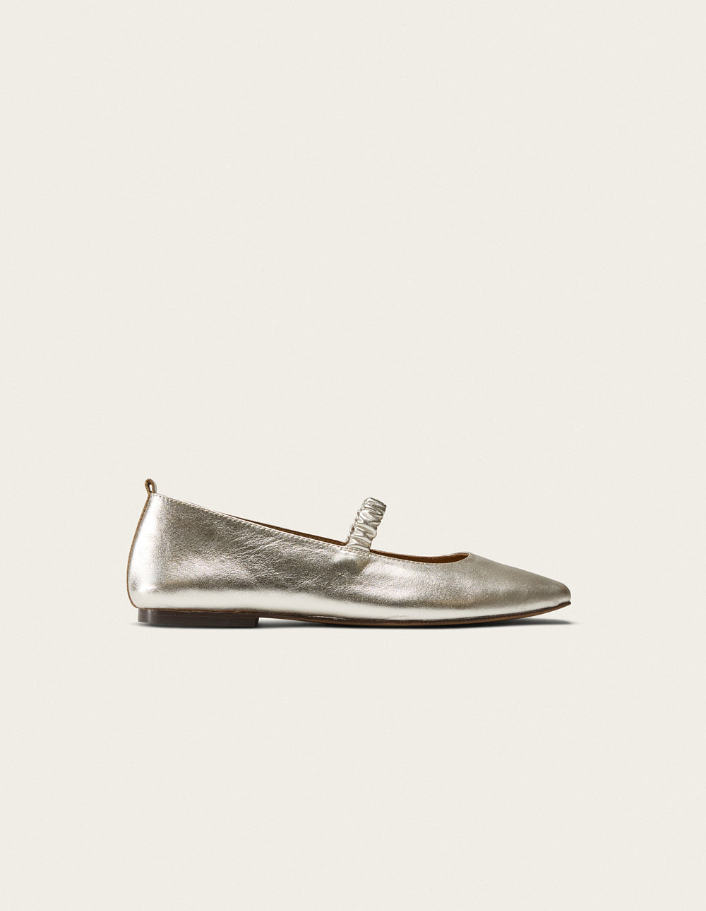 Ballerines Serra - Cuir Plissé Argenté