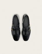 Ballerines Sira - Cuir Plissé Noir
