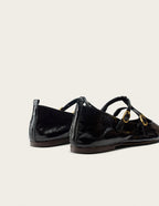 Ballerines Sira - Cuir Plissé Noir