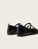 Ballerines Sira - Cuir Plissé Noir