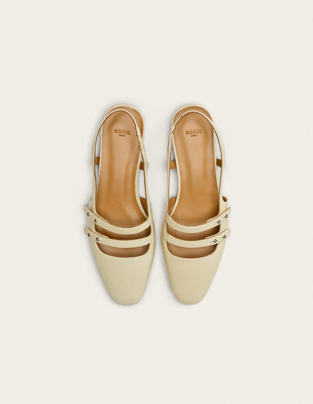 Ballerines Soli - Cuir Plissé Écru