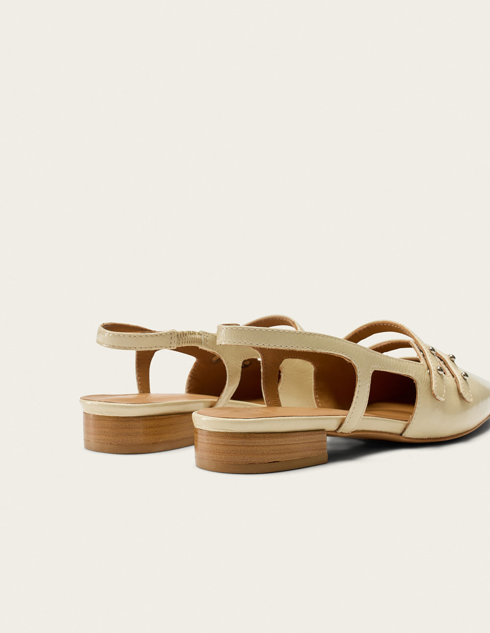 Ballerines Soli - Cuir Plissé Écru