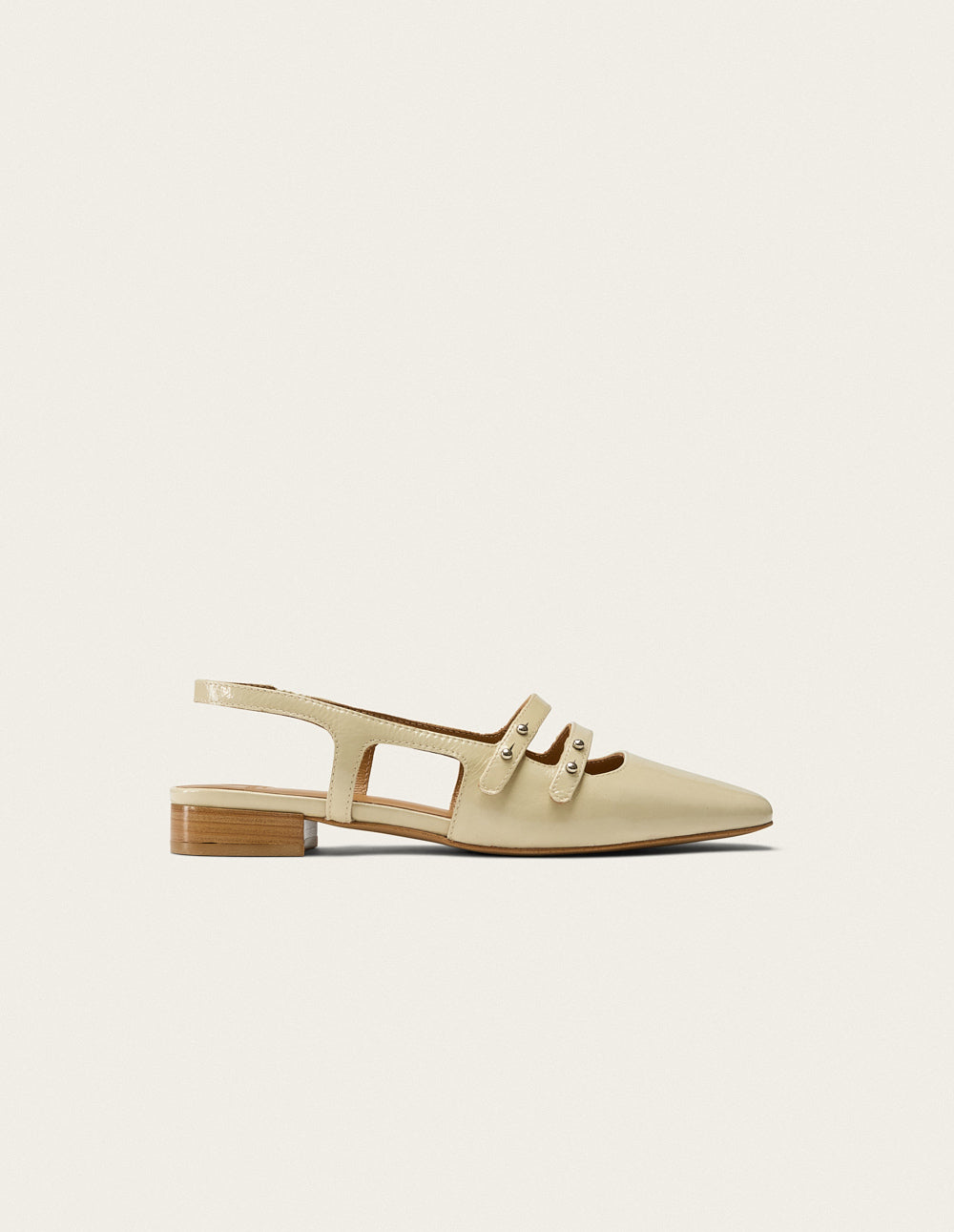 Ballerines Soli - Cuir Plissé Écru