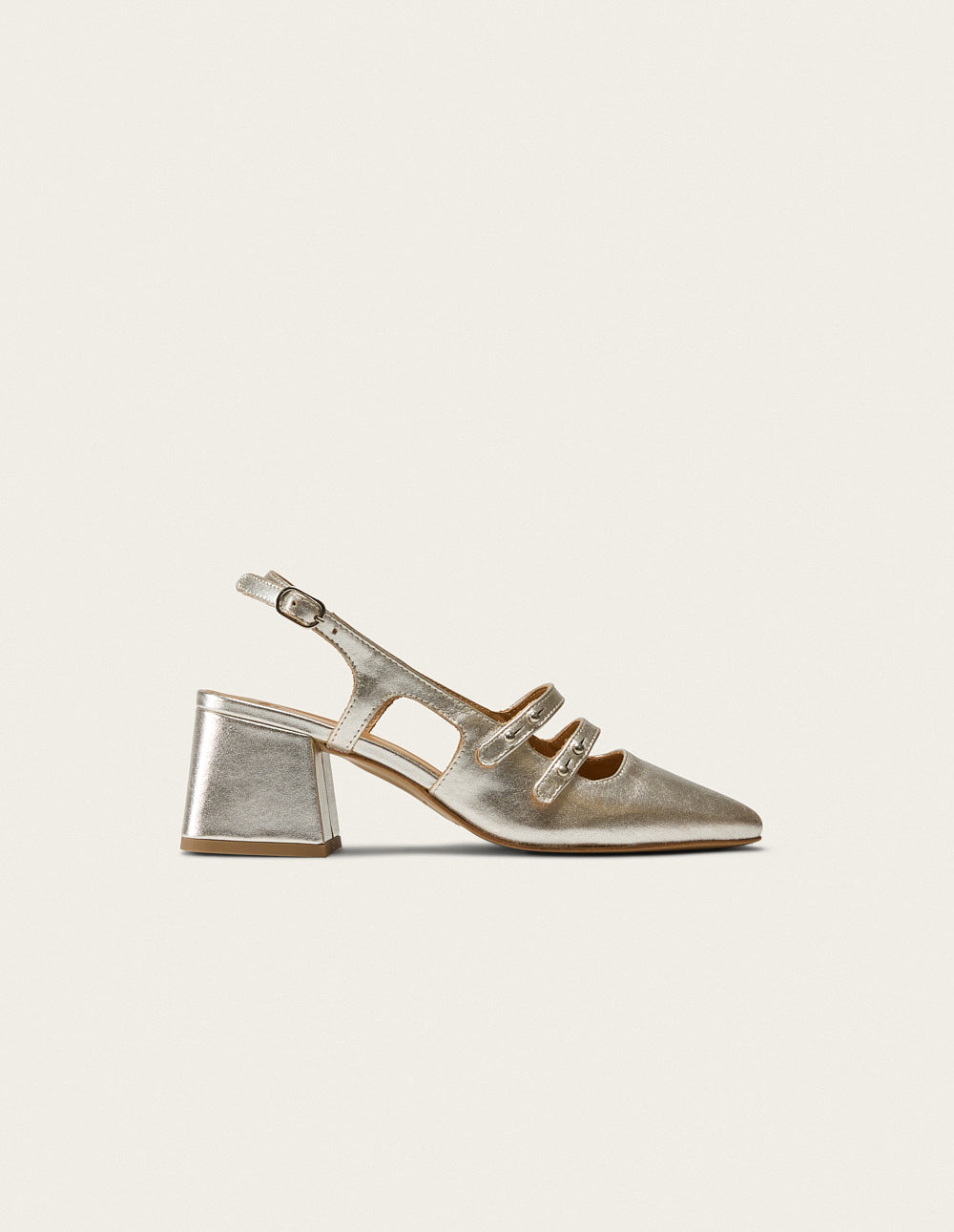 Escarpins Soline - Cuir Plissé Argenté - Femme