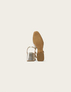 Escarpins Soline - Cuir Plissé Argenté - Femme