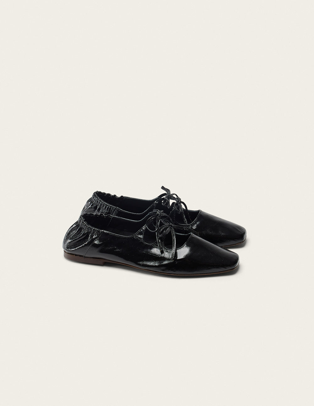 Ballerines Tula - Cuir Plissé Noir
