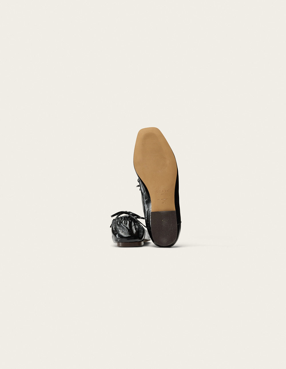 Ballerines Tula - Cuir Plissé Noir