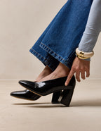 Escarpins Ilamis - Cuir plissé noir