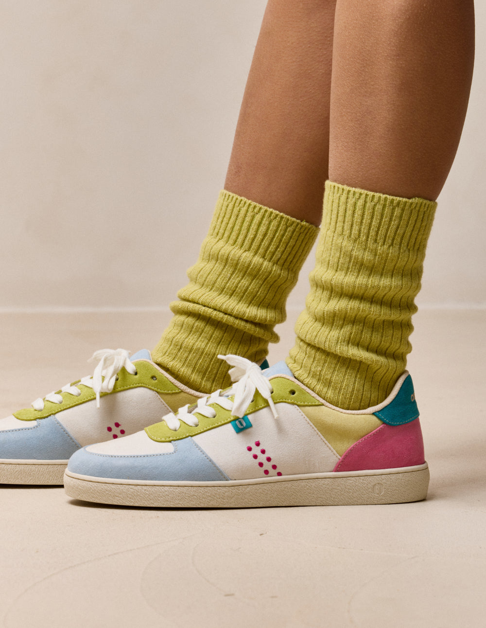 Baskets basses Marie - Ciel citron pistache