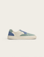 Baskets basses Alexandre - Toile vert bleu pétrole écru