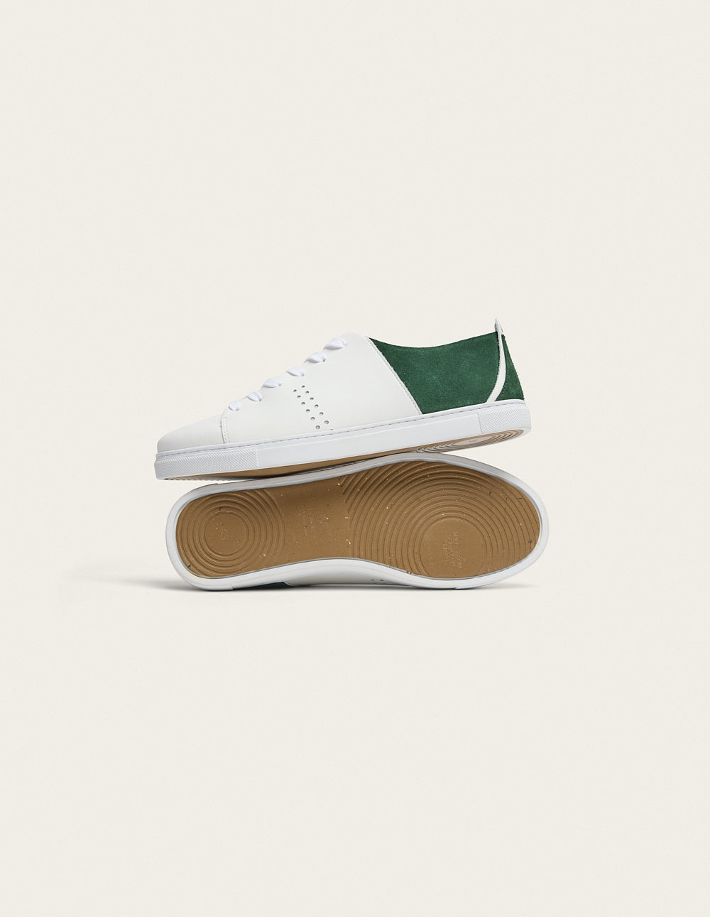 Baskets Basses René - Blanc Et Vert