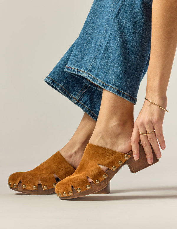 Mules Yura - Suède Ambre - Femme