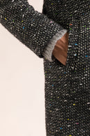 Manteau Minimaliste En Tweed Noir