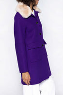 Manteau Évasé En Drap De Laine Vierge Violet