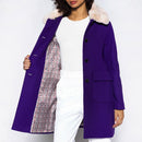 Manteau Évasé En Drap De Laine Vierge Violet