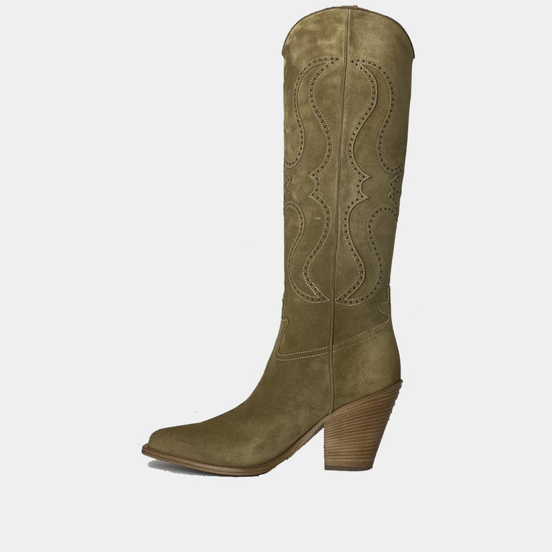 Bottes Sartore Seconde Sr434501 - Velours Camel Clair