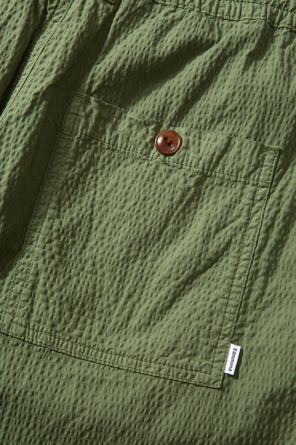 Short Seersucker Plain Khaki