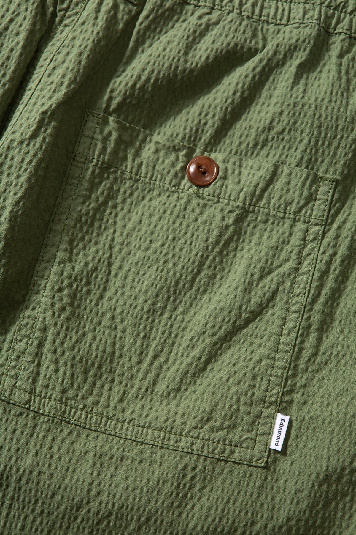 Short Seersucker Plain Khaki