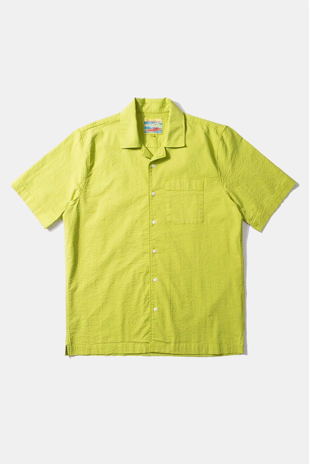 Seersucker Short Sleeve Shirt Green