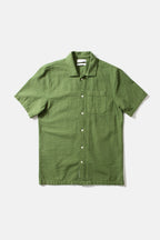 Koszula z krótkim rękawem Seersucker Khaki