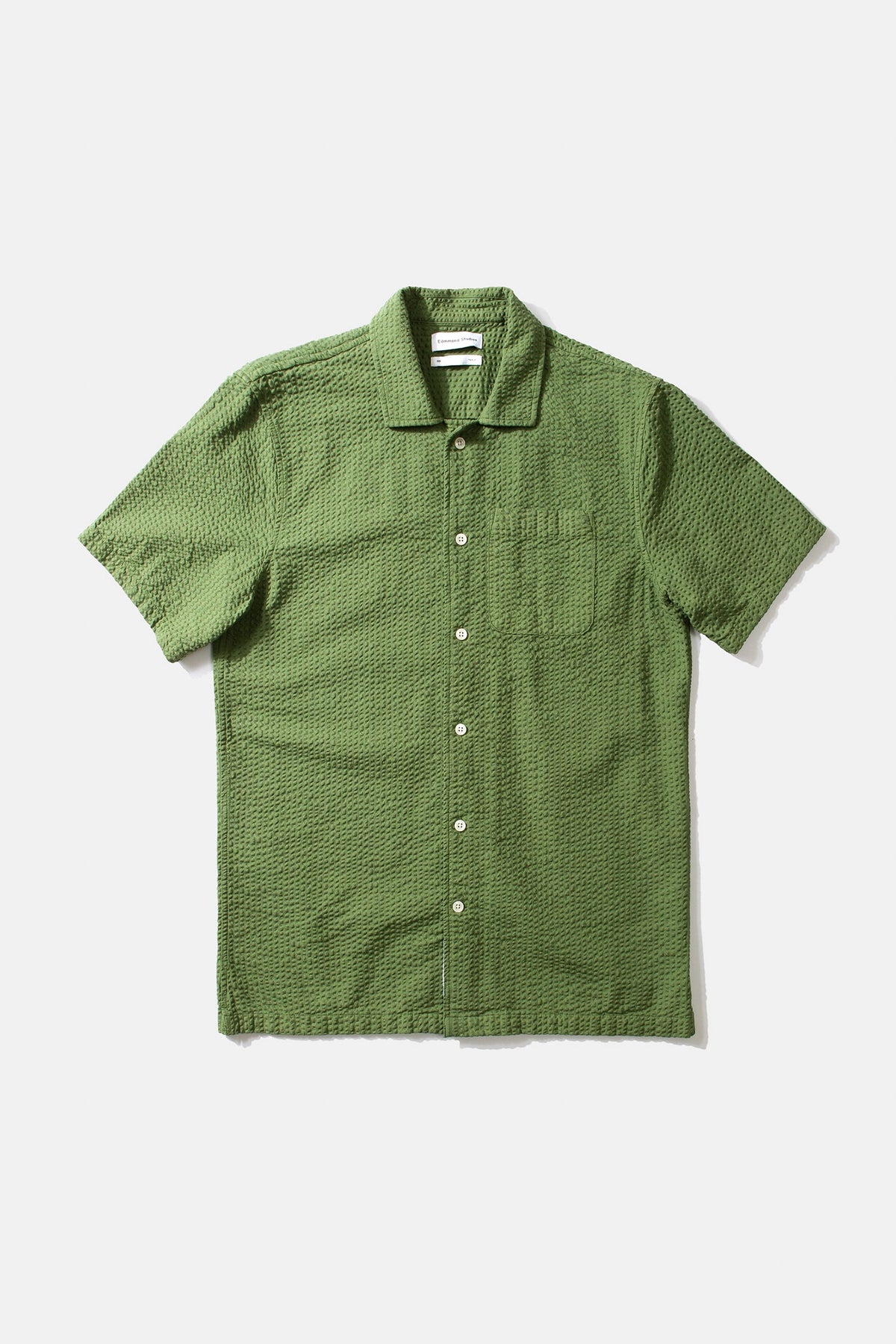 Koszula z krótkim rękawem Seersucker Khaki