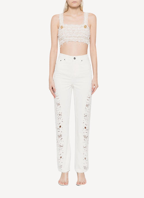 Self Portrait - Pantalon - White - Femme