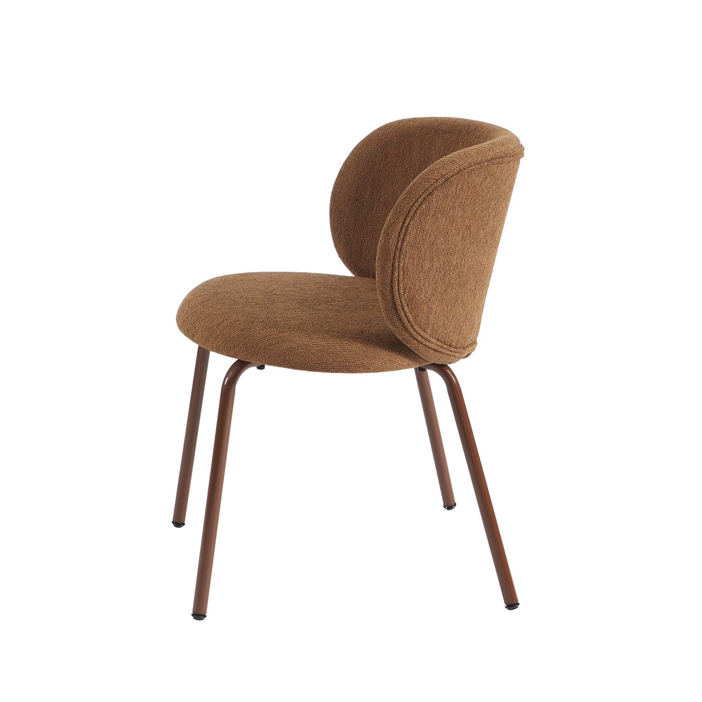 Serena - Chairs - Chenille Fabric - Brown With Brown Metal Legs