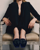 Fiocco Navy Flat Moccasin