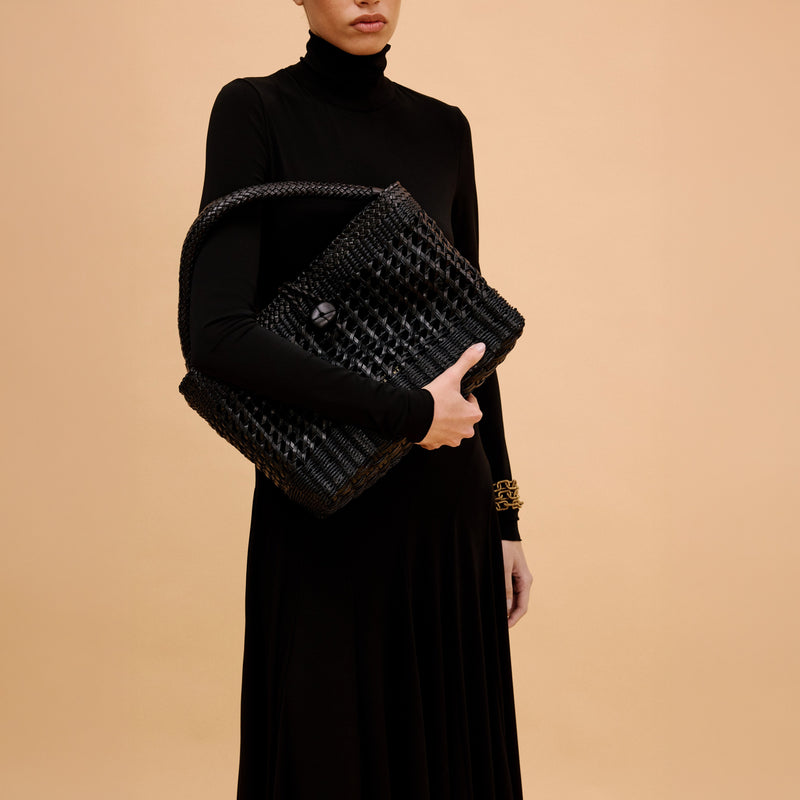Almeria Black Large Tote Bag
